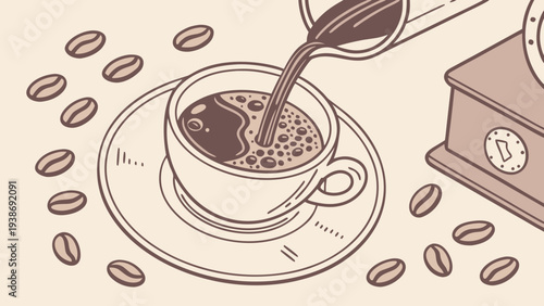 Close-up of artisanal coffee (lifestyle and well-being).