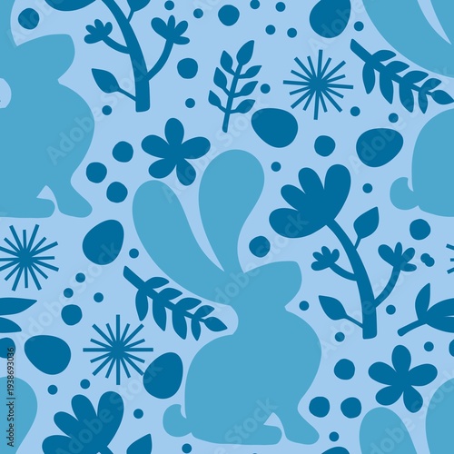 Easter eggs seamless rabbits pattern for fabrics and linens and kids clothes print and spring party accessories 
