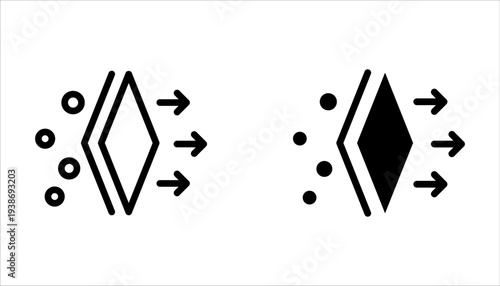 air filtration vector icons set. Purification vector signs on white background