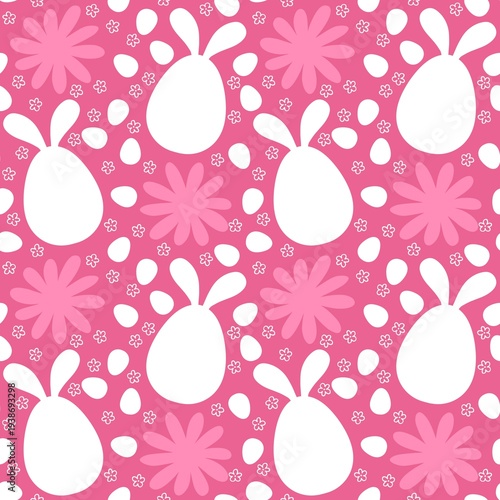 Easter eggs seamless rabbits pattern for fabrics and linens and kids clothes print and spring party accessories 