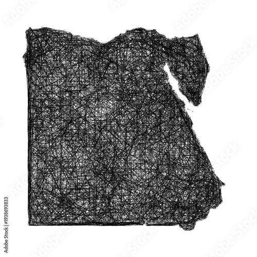 Sketch Egypt outline map design