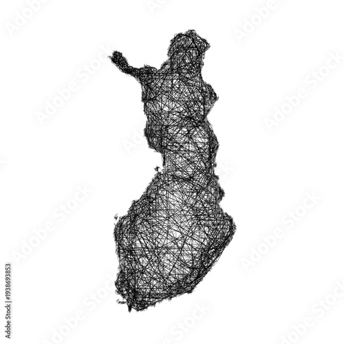 Sketch Finland outline map design