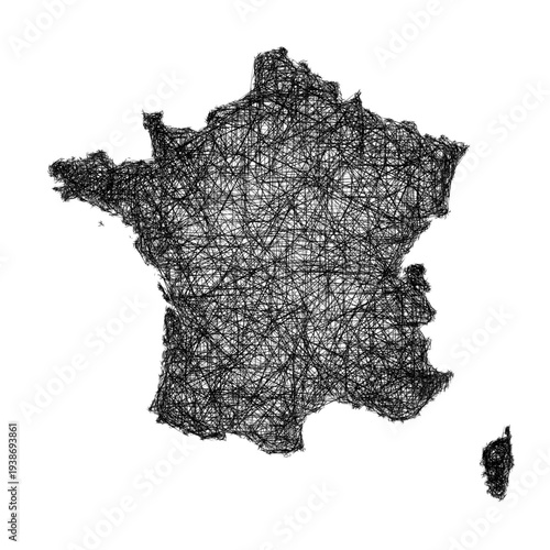 Sketch France outline map design
