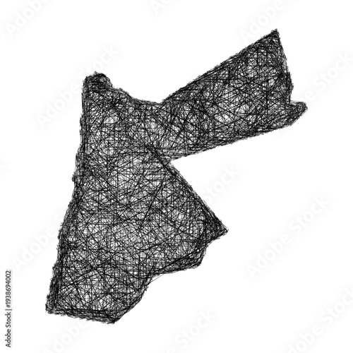 Sketch Jordan outline map design