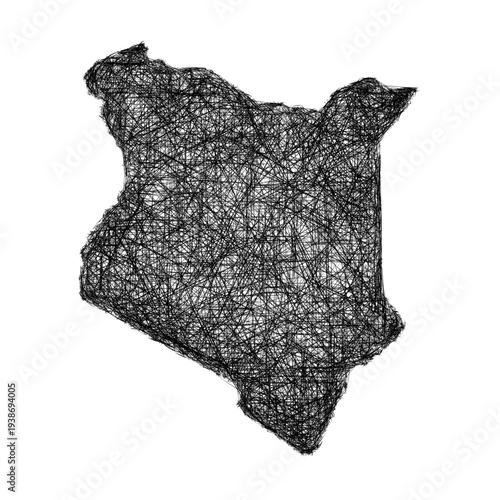 Sketch Kenya outline map design