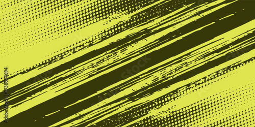 Gradient grunge texture background in yellow and dark blue color pattern with halftone dots