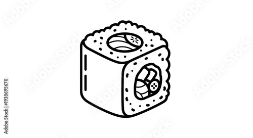 sushi cube with fillings