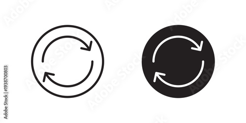 Sync Circle Icon. used for data syncing, refresh actions, and system updates. Ideal for cloud platforms, mobile apps, dashboards. Vector illustration with stroke and fill on a white background.