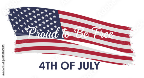 American flag 4th of July vector illustration