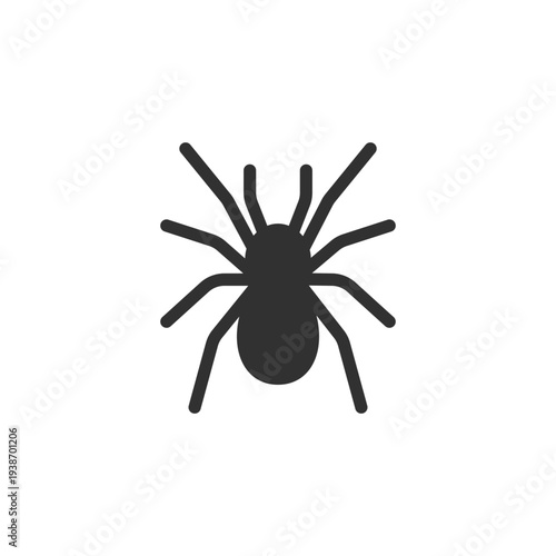 Spider icon. Arachnid insect animal. Monochrome black and white symbol