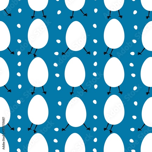 Easter chicken seamless birds and eggs pattern for wrapping paper and fabrics and linens and kids clothes print 