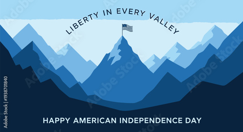 American Independence Day mountains landscape vector