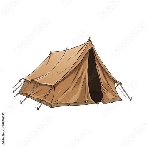 Classic Camping Tent Illustration Vector Style