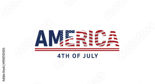 Vector America 4th of July patriotic text