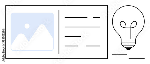 Creative concept. Creative design combining layout elements with a lightbulb symbol. Creative thumbs up ideas, innovation, brainstorming, and inspiration. For presentations, branding, marketing