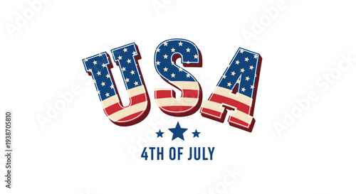 USA 4th of July patriotic vector icon