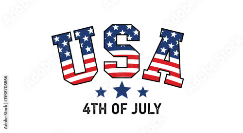 USA 4th of July patriotic vector graphic