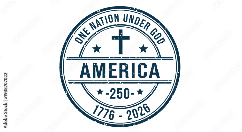 Obraz premium Vector America stamp icon with cross and stars