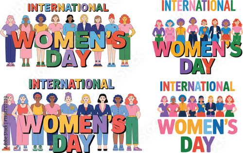 Bold International Women's Day typography design for awareness campaigns, digital marketing, and social media promotional content