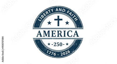 Vector America 250th anniversary logo with cross and stars