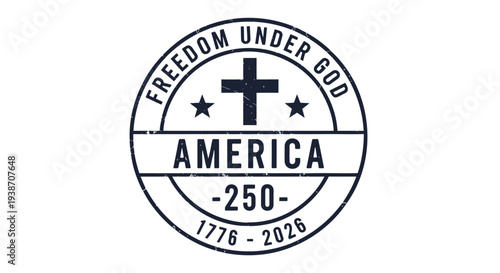 Vector patriotic seal with cross and stars