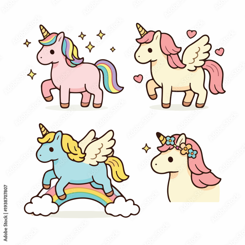 Fototapeta premium Magical Horses Clipart