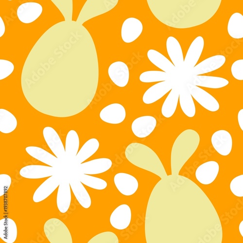 Easter eggs seamless rabbits pattern for fabrics and linens and kids clothes print and spring party accessories 