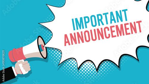 Megaphone with speech bubble for important announcement