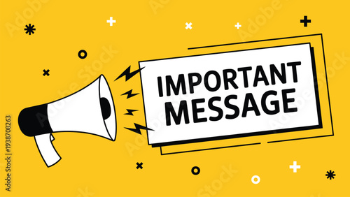 Megaphone with speech bubble for important message