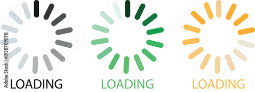 Circular loading indicators and progress spinners for web and app interface vector icon set