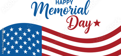 Happy memorial day american flag patriotic holiday greeting