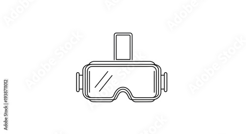 Virtual Reality Headset Icon, VR Goggles Outline, Futuristic Technology Concept