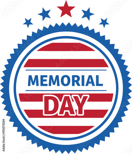 Memorial day tribute patriotic seal emblem honor fallen heroes