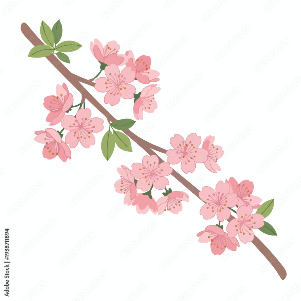 Fototapeta premium Beautiful Blossom Branch with Pink Flowers for Spring and Nature Themes
