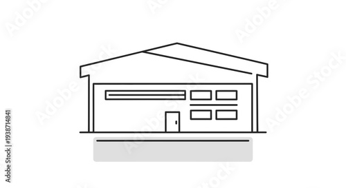 Warehouse Building Icon Outline Vector Illustration