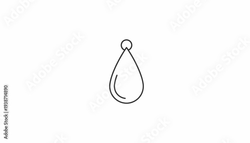 Water Drop Icon, Simple Line Art, Minimalist Design, Liquid Symbol