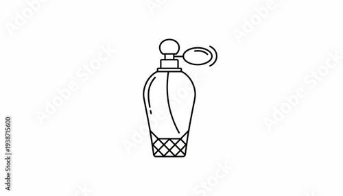 Vintage Perfume Bottle Icon, Elegant Fragrance Atomizer, Classic Beauty Product