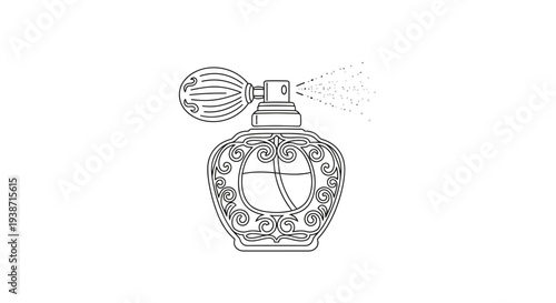 Vintage Perfume Bottle Spraying Fragrance - Elegant Retro Atomizer