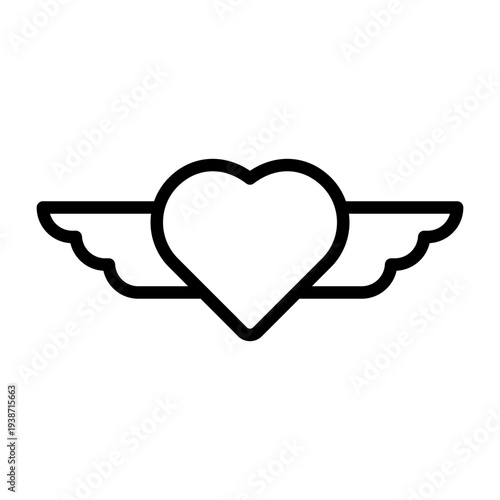 Heart With Wings Icon Design