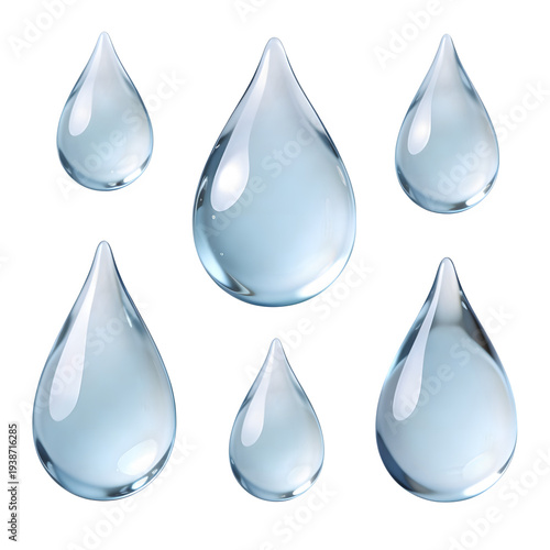 Water Sweat Drops Isolated on Transparent Background PNG