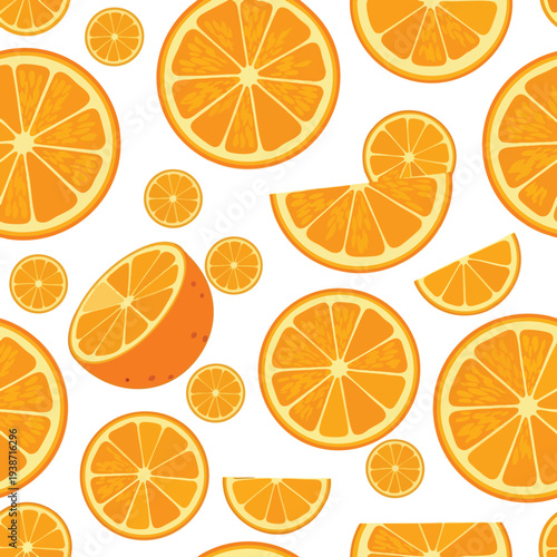 Vibrant Pattern of Fresh Orange Slices and Segments for Summer Refreshment