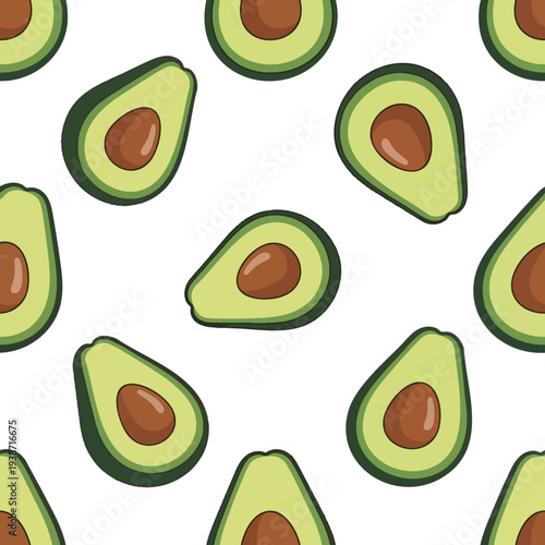Fresh Avocado Pattern for Healthy Food and Cooking Concepts