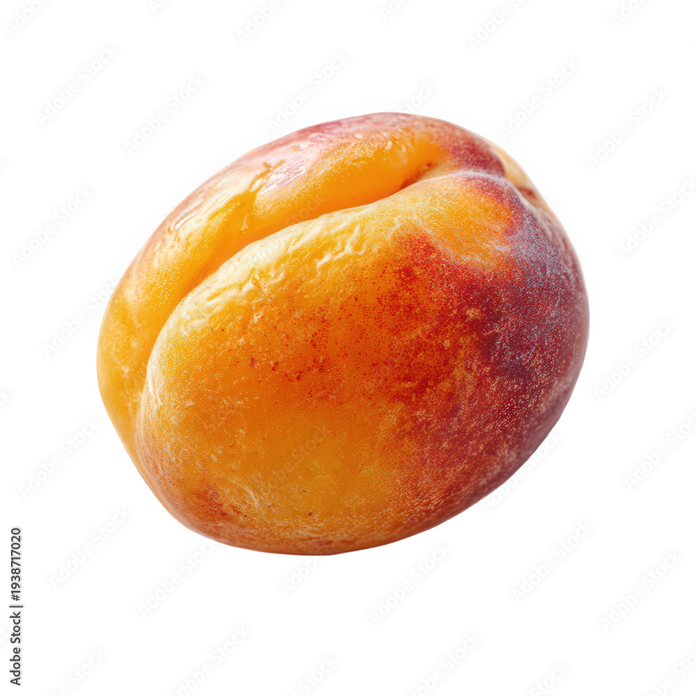 Fototapeta premium Juicy ripe peach isolated on transparent background