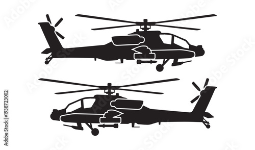 Combat Helicopter Silhouette icon