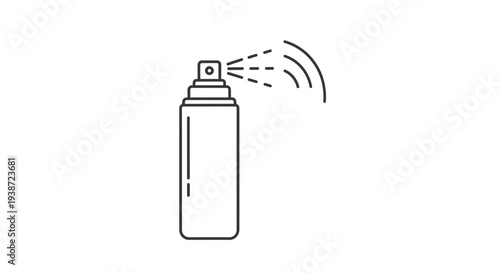 Spray Can Icon with Aerosol Mist and Waves