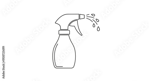 Spray Bottle with Water Droplets Icon