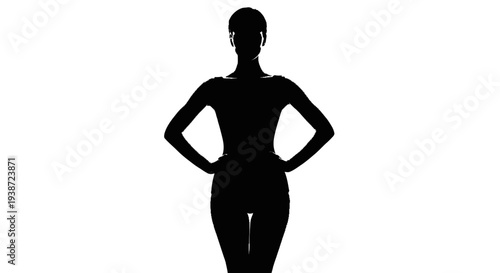 woman silhouette standing with hands on hips