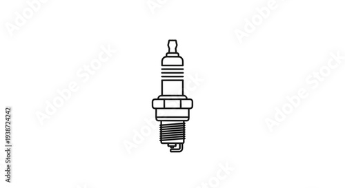 Spark Plug Icon, Automotive Part, Car Engine Component, Isolated Vector Illustration