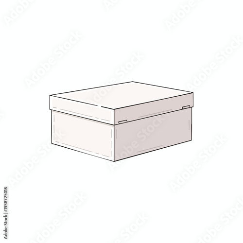 Simple White Cardboard Box for Packaging and Storage Use