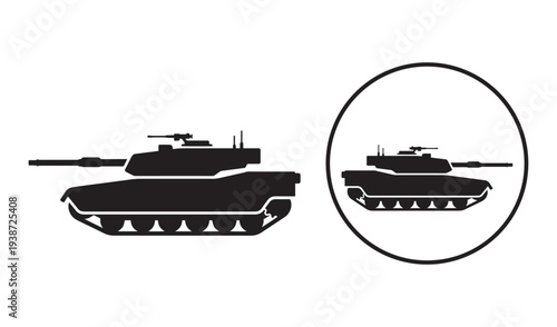 Military Tank  Silhouette icon